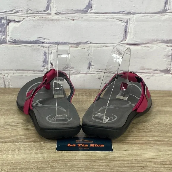 Abeo Pink and Gray Casual Thong Sandals - Picture 4 of 9